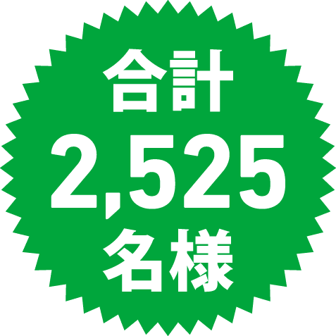 合計2525名様に当たる