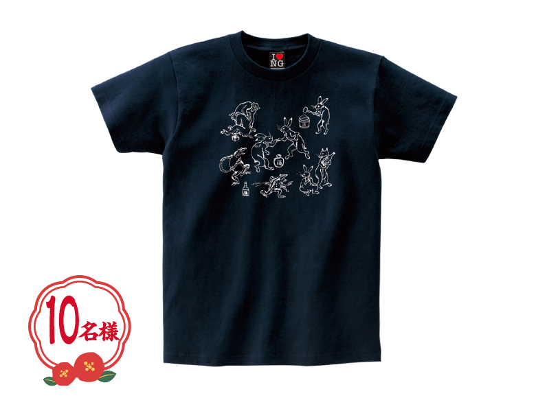 鳥獣戯画×日本酒Tシャツ