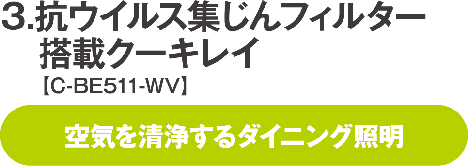 抗ウイルス集じんフィルター搭載クーキレイ【C-BE511-WV】