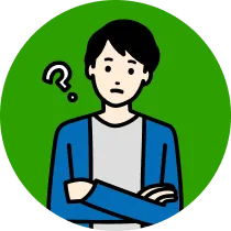 レンタカー会社はどこを選べば良いか悩んでいる男性のイラスト