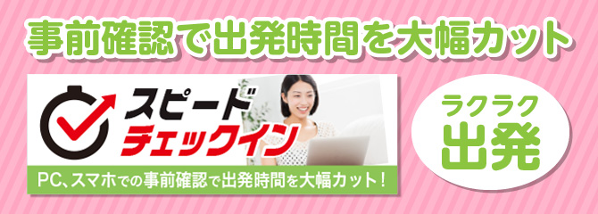 事前確認で出発時間が大幅カット。スピードチェックイン