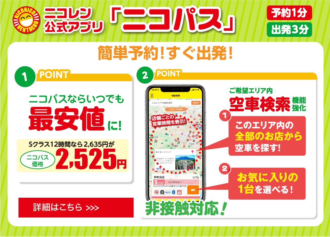 ニコパスなら予約1分出発3分